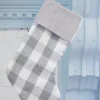 White & Gray Checkered Stocking