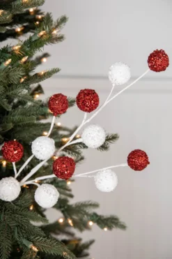 30” White & Red Ball Stem