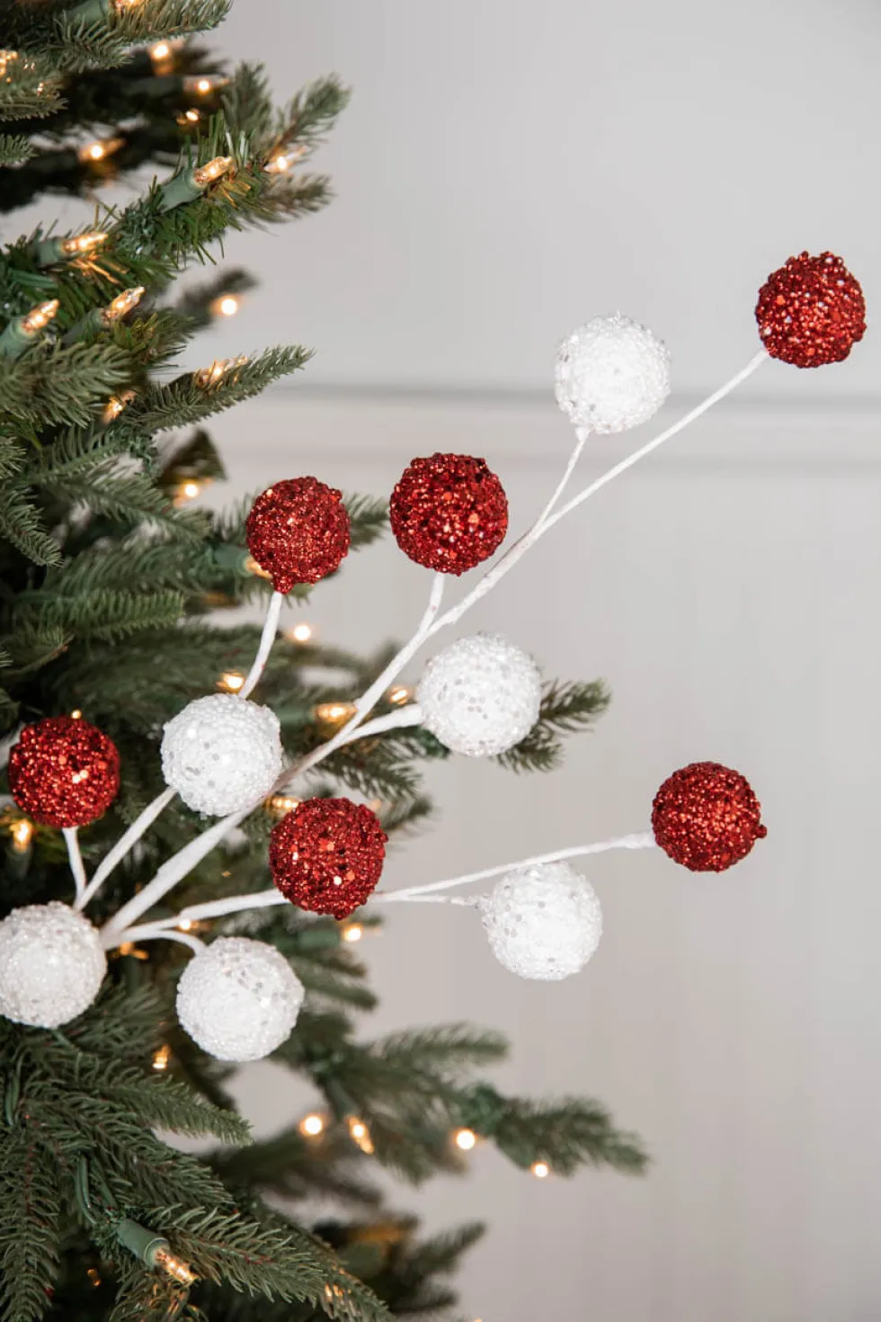 30” White & Red Ball Stem