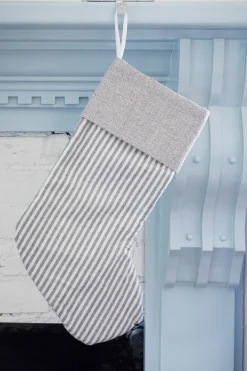 White Stocking with Gray Stripes