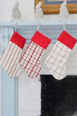 White Stocking with Red Stripes