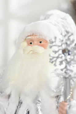 28" White Winter Standing Santa