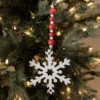 9” Wood Bead MDF Snowflake Drop Ornament