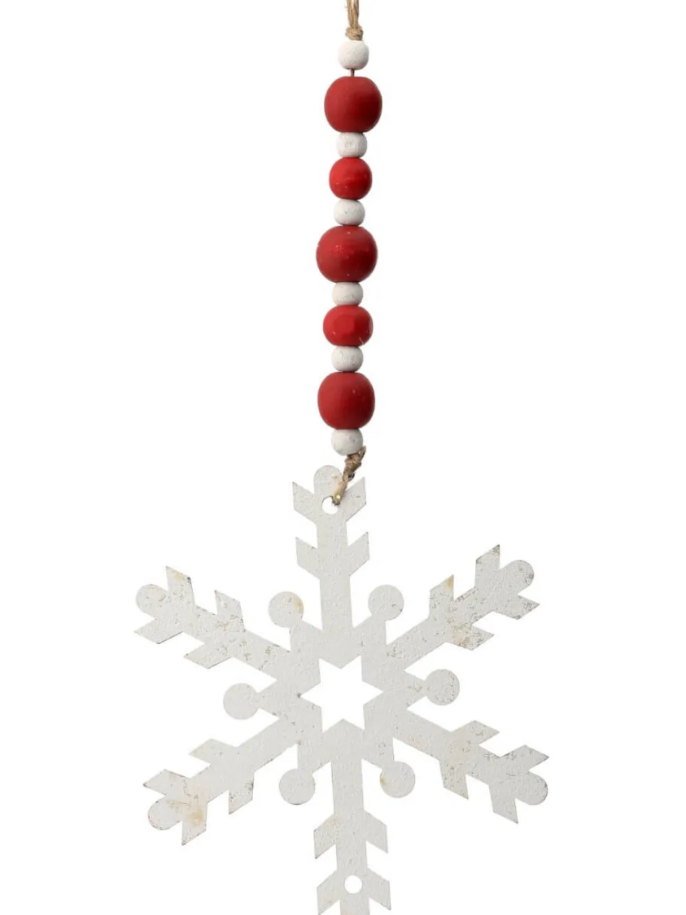 9” Wood Bead MDF Snowflake Drop Ornament