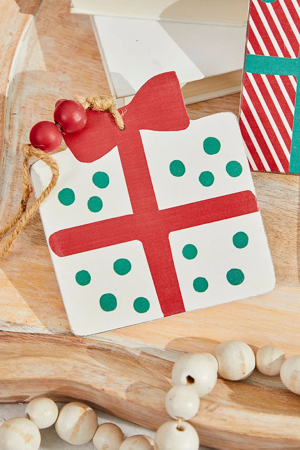 8"-10" Wooden Gift Box Ornament