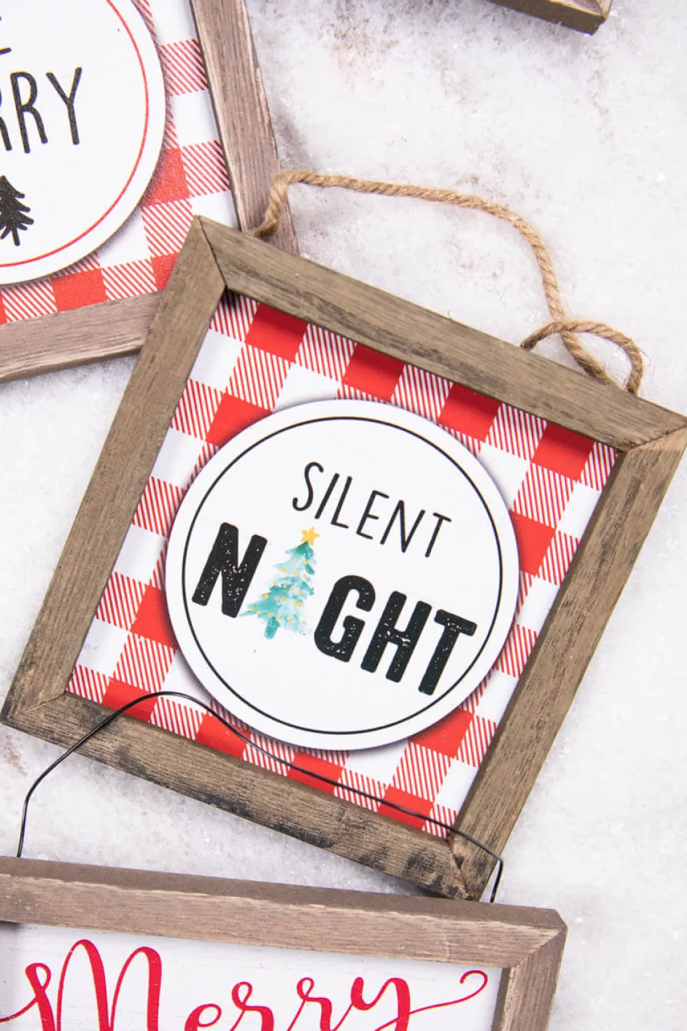 5.5” Wood Holiday Sign Ornament