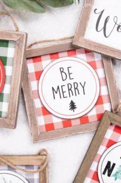 5.5” Wood Holiday Sign Ornament