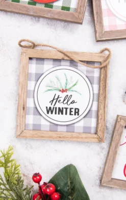 5.5” Wood Holiday Sign Ornament