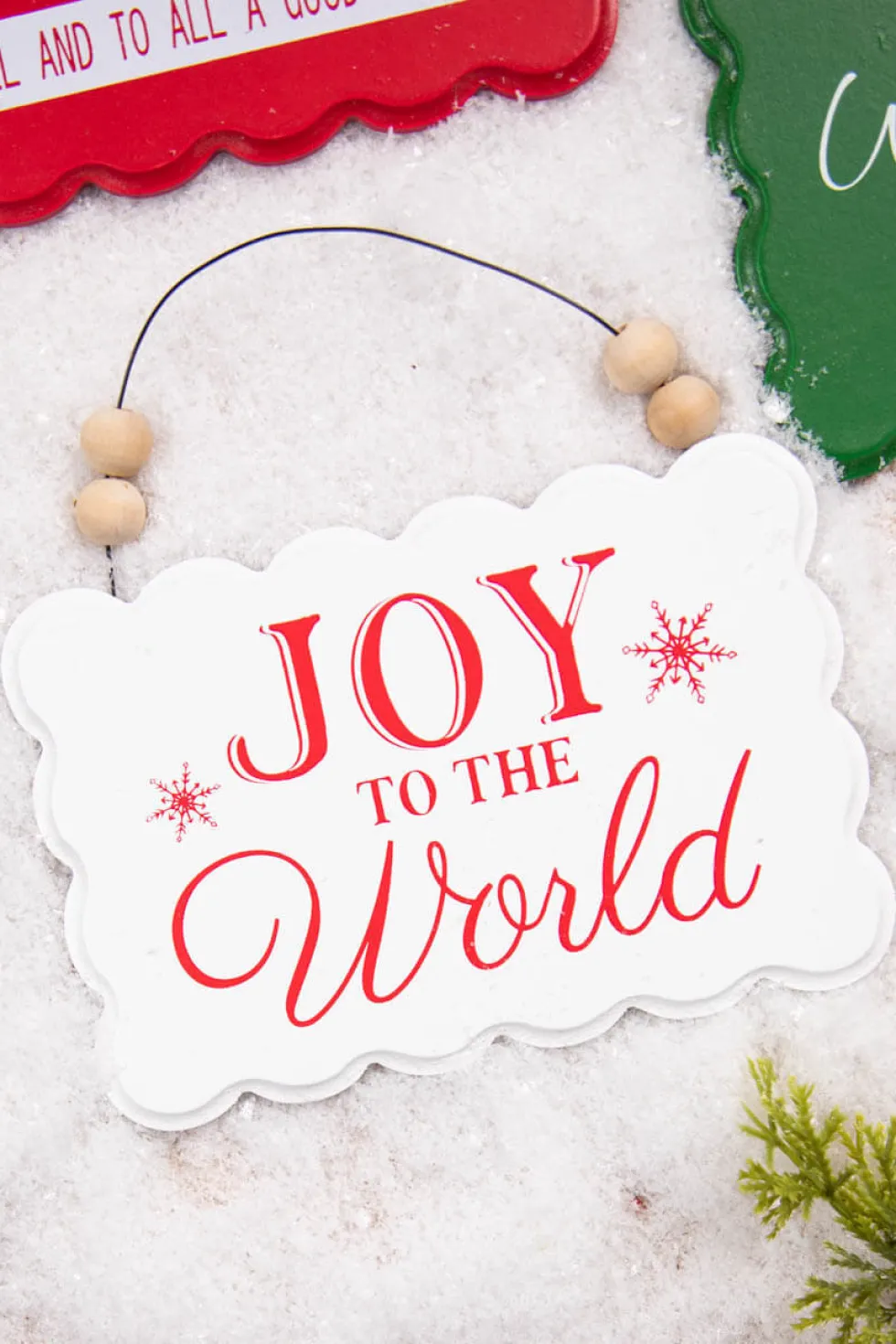 6.6” Wood Holiday Sign Ornament