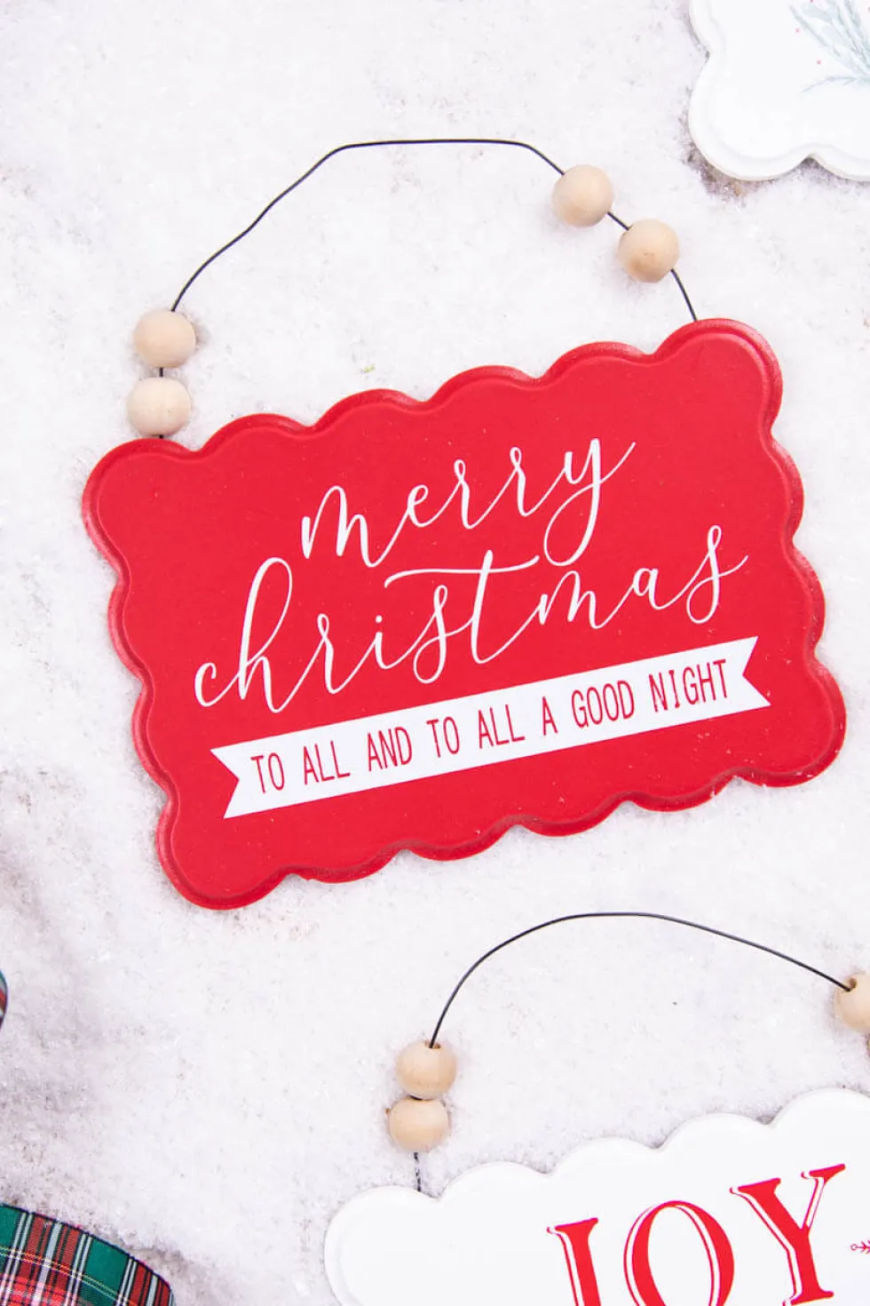 6.6” Wood Holiday Sign Ornament