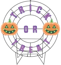 40" Wreath - Trick or Treat with Jack O'Lanterns with 239 Lights