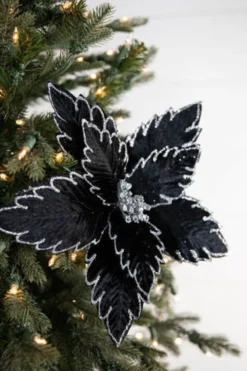 22” x 13" Black Poinsettia Stem