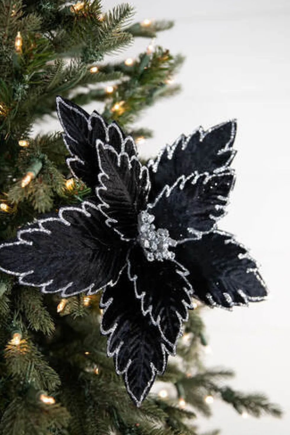 22” x 13" Black Poinsettia Stem