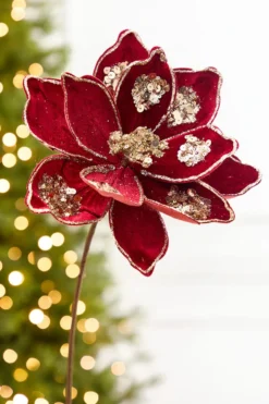 19" x 10" Burgundy Magnolia Stem