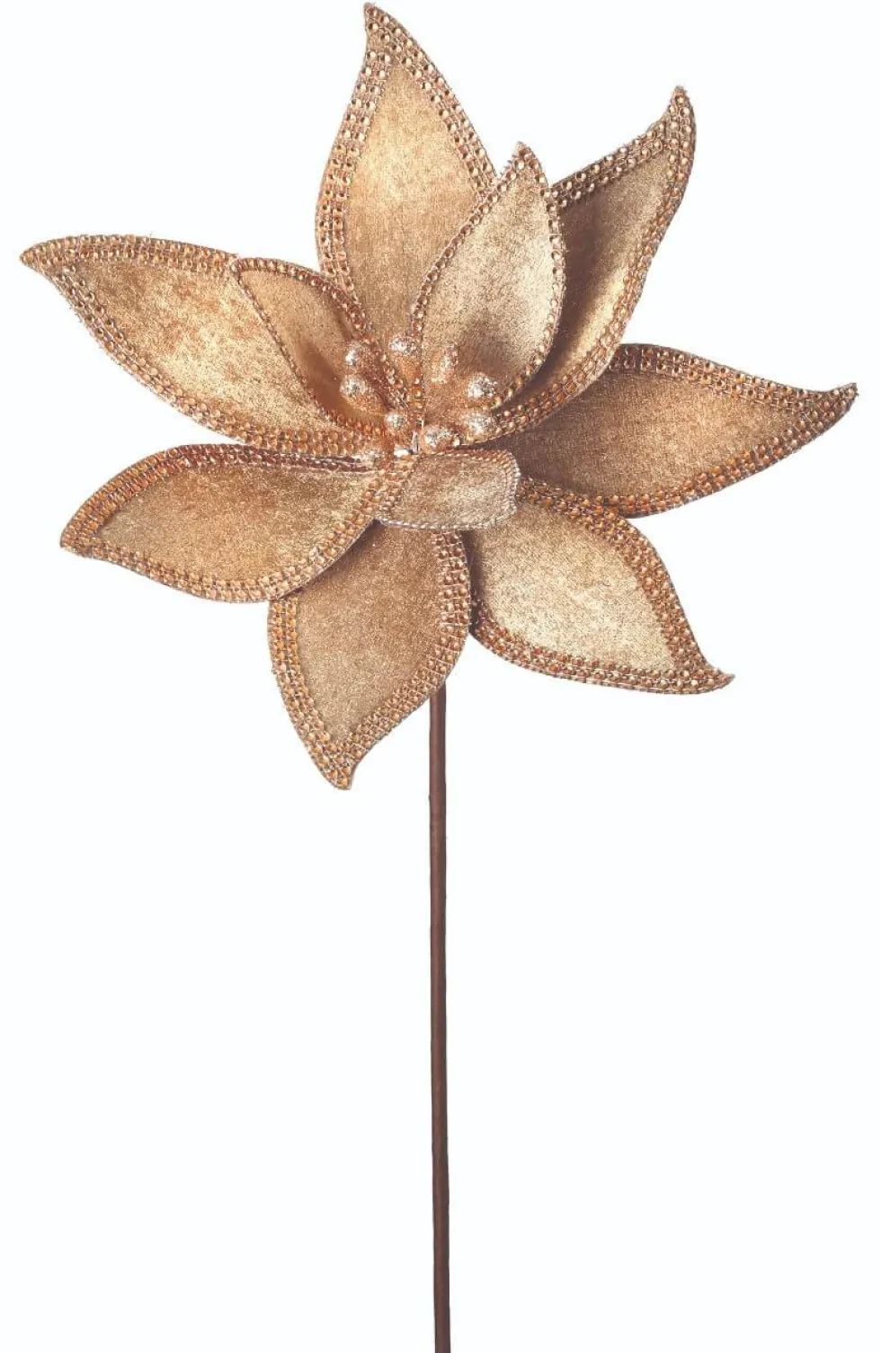 24” x 12" Jeweled Edge Regal Poinsettia Stem