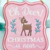 7" x 6" Light Blue / Pink Christmas Embossed Sign