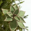 19" x 12" Natural Green Poinsettia Pick