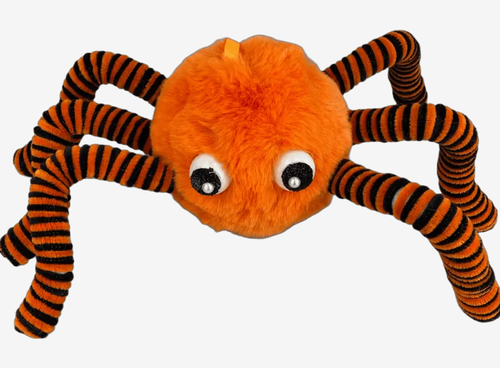 5" x 15" Orange Faux Fur Spider
