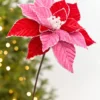 20" x 11.25" Red & Pink Poinsettia Stem