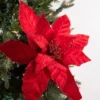 22” x 12.5" Red Velvet Poinsettia Stem
