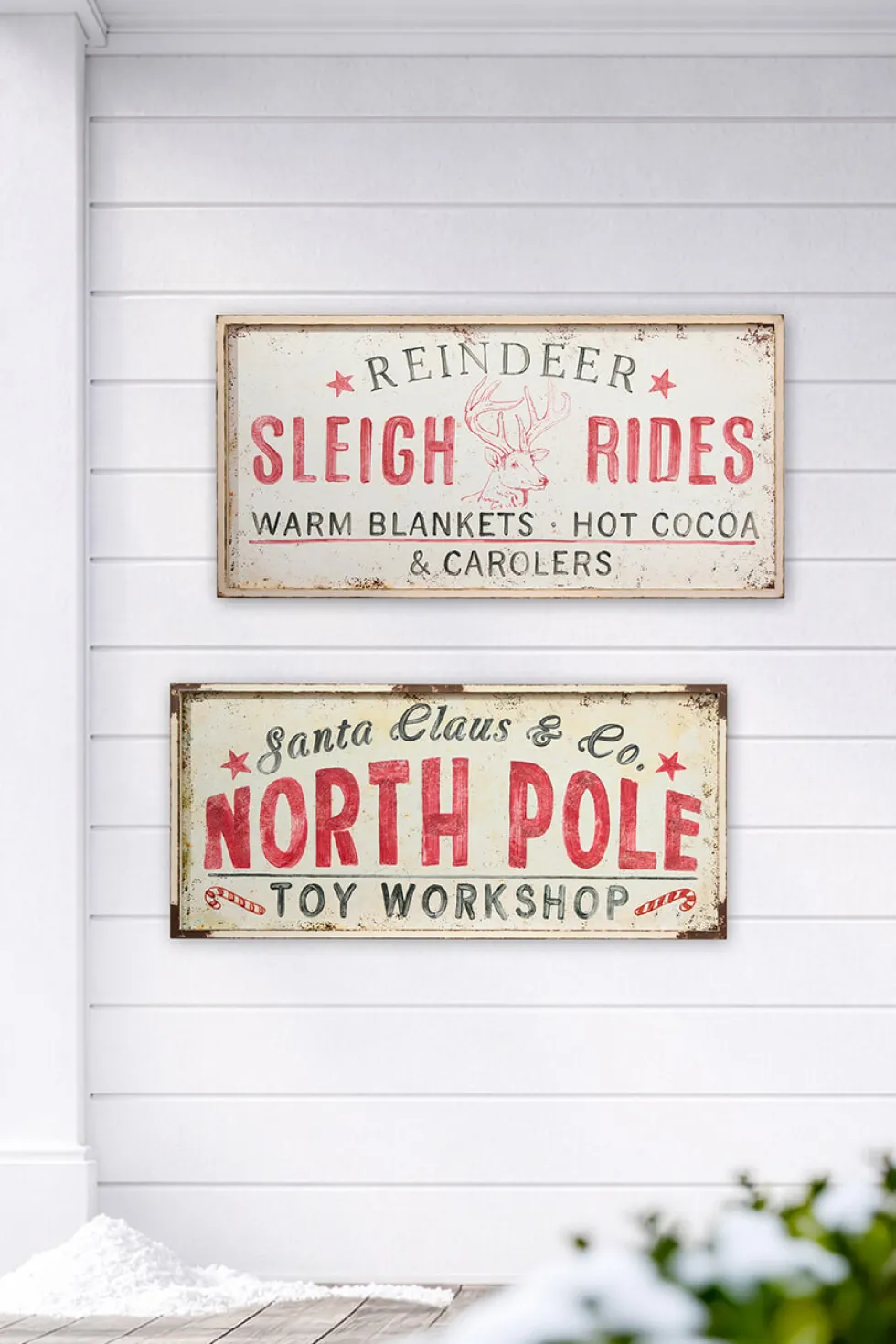 24" x 48" Sleigh Rides Metal Wall Decor