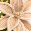 20" x 12.5" Taupe Frosted Poinsettia Stem