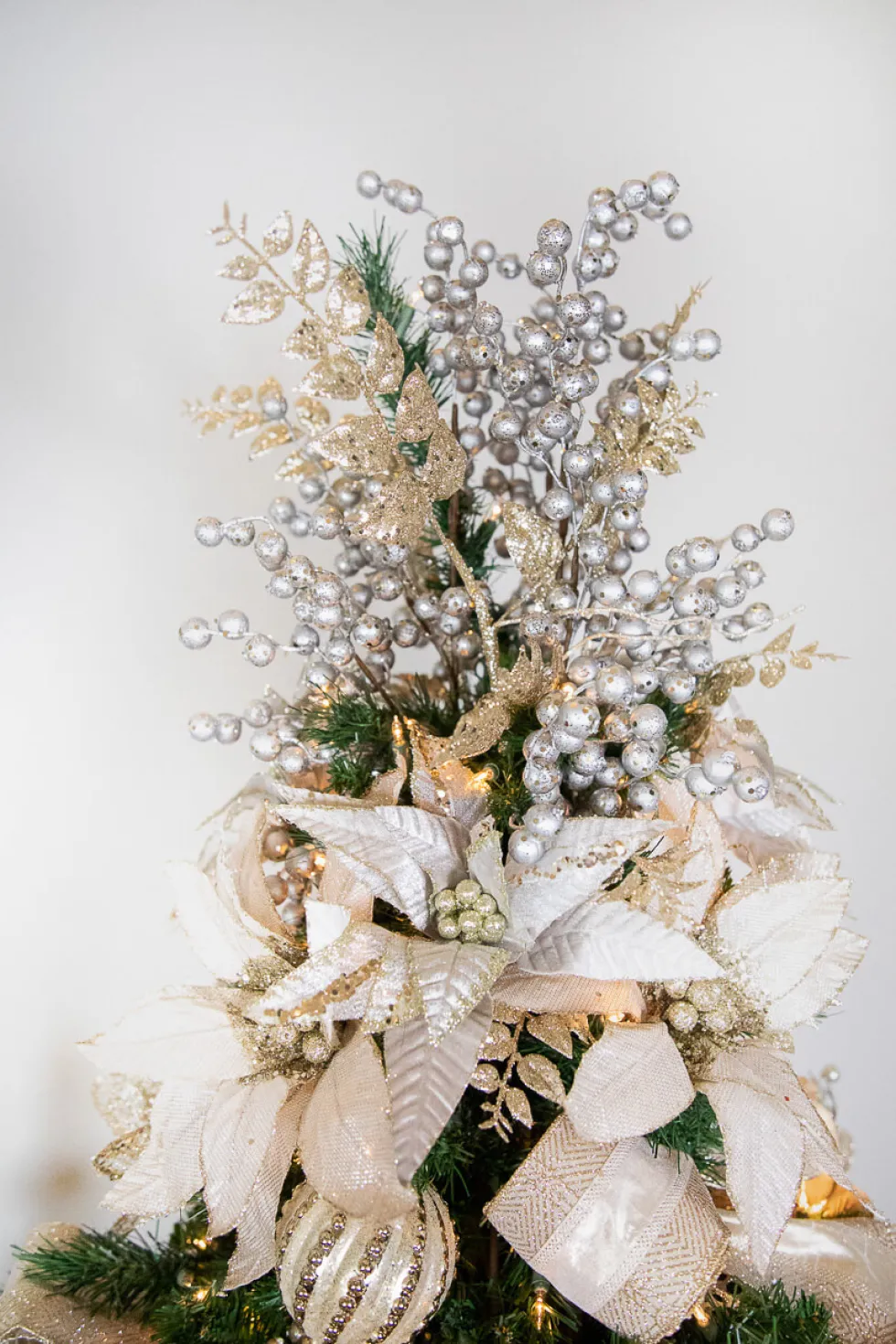 20” x 13" Velvet Sheer Blush Poinsettia Stem