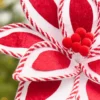 20" x 11.5" Whimsical Red & White Poinsettia Stem
