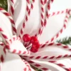 19" x 12" White and Red Poinsettia Stem