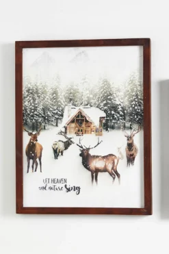 15" x 19" Woodland Scene Wood Wall Art