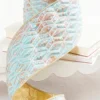 4" x 5 Yard Aqua Chadwick Metallic Dupioni Back Ribbon
