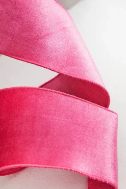 4" x 10 Yard Fuchsia Pink Velvet Wired Ribbon