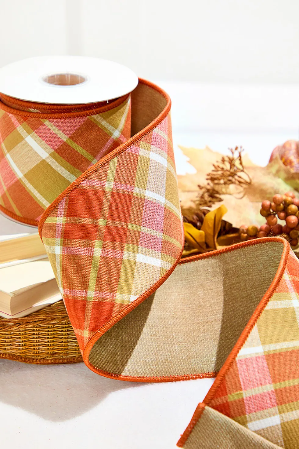 4" x 5 Yard Harvest Fall Plaid Ribbon