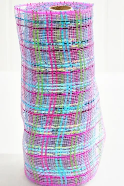 10" x 10 Yard Lavender/ Pink/Turquoise Deco Poly Mesh
