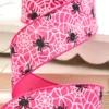 2.5" x 10 Yard Pink Glitter Spider Webs Halloween Ribbon