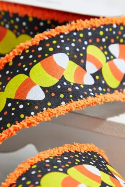2.5" x 10 Yards Candy Corn Ribbon
