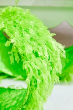 2.5" x 10 Yards Furry Green Ribbon