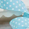 2.5" x 10 Yards Light Blue Polka Dot Ribbon