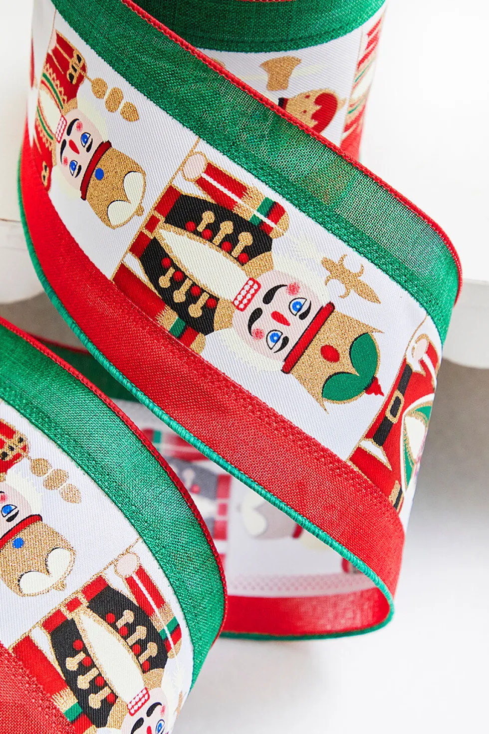 4" x 10 Yards Red/Green/White Nutcracker Ribbon