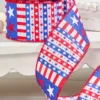 2.5" x 10 Yard Stars & Stripes on White Canvas Ribbon