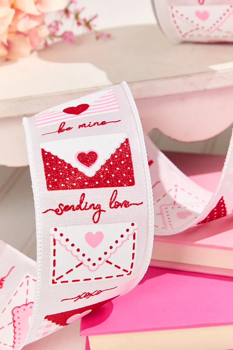 2.5" x 10 Yard Valentine Letters Ribbon